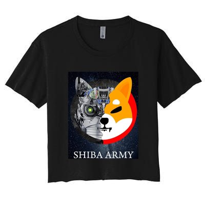 Shiba Army Terminator Dog Crypto Currency Meme Crop Top