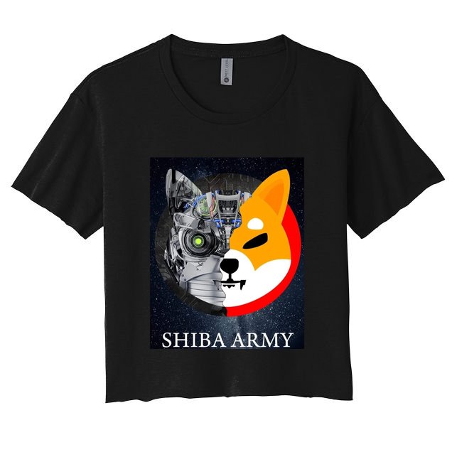 Shiba Army Terminator Dog Crypto Currency Meme Crop Top