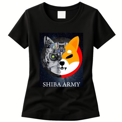 Shiba Army Terminator Dog Crypto Currency Meme Womens T-Shirt