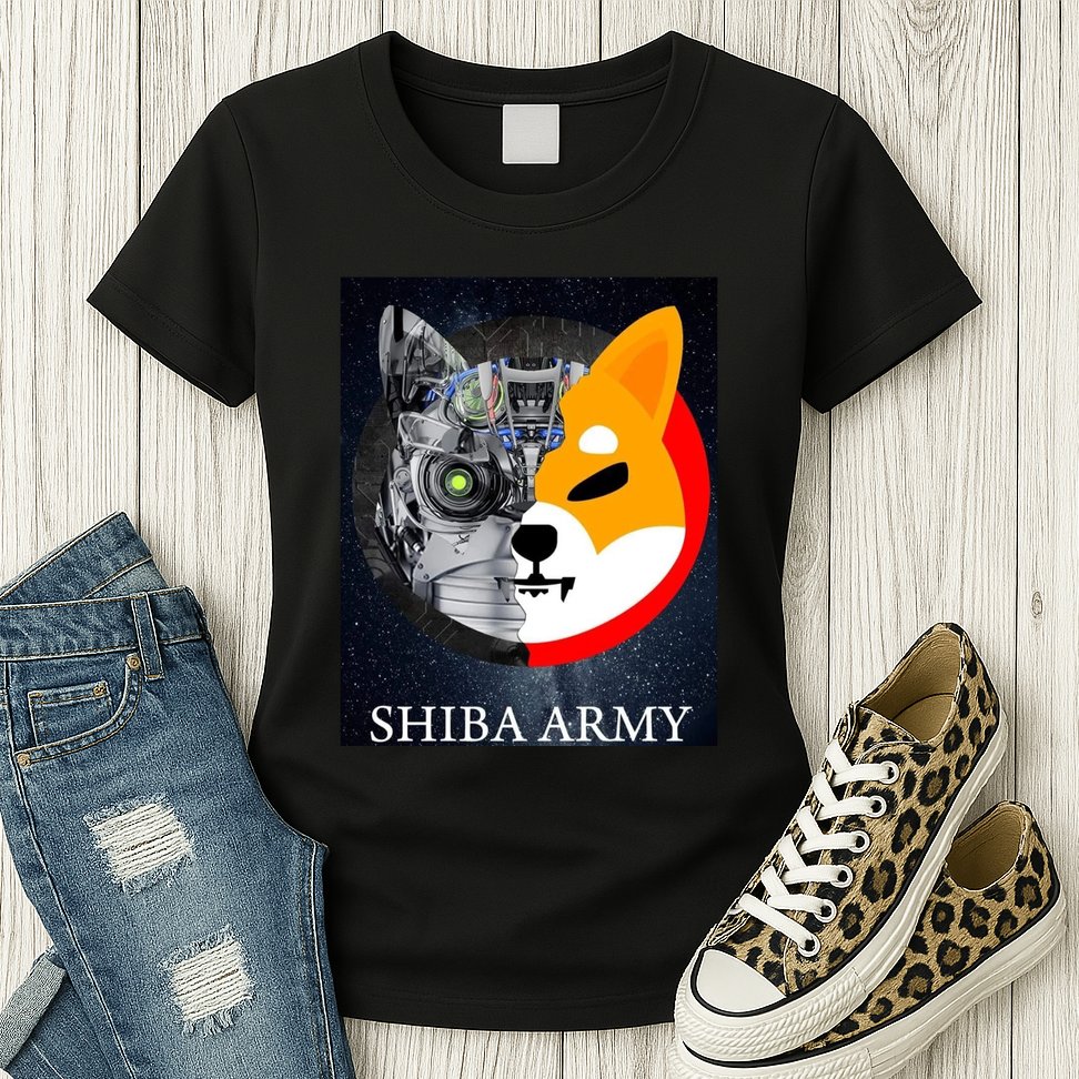 Shiba Army Terminator Dog Crypto Currency Meme Womens T-Shirt