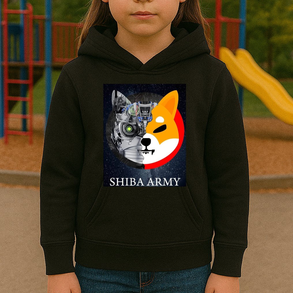 Shiba Army Terminator Dog Crypto Currency Meme Kids Hoodie