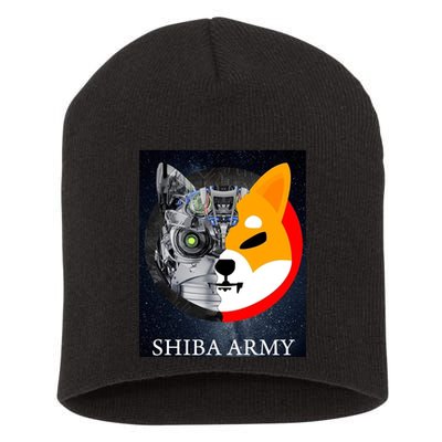 Shiba Army Terminator Dog Crypto Currency Meme Short Acrylic Beanie