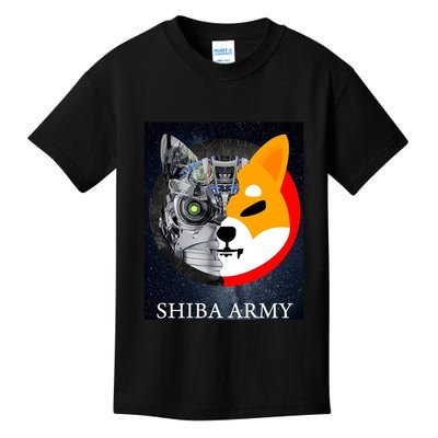 Shiba Army Terminator Dog Crypto Currency Meme Kids T-Shirt