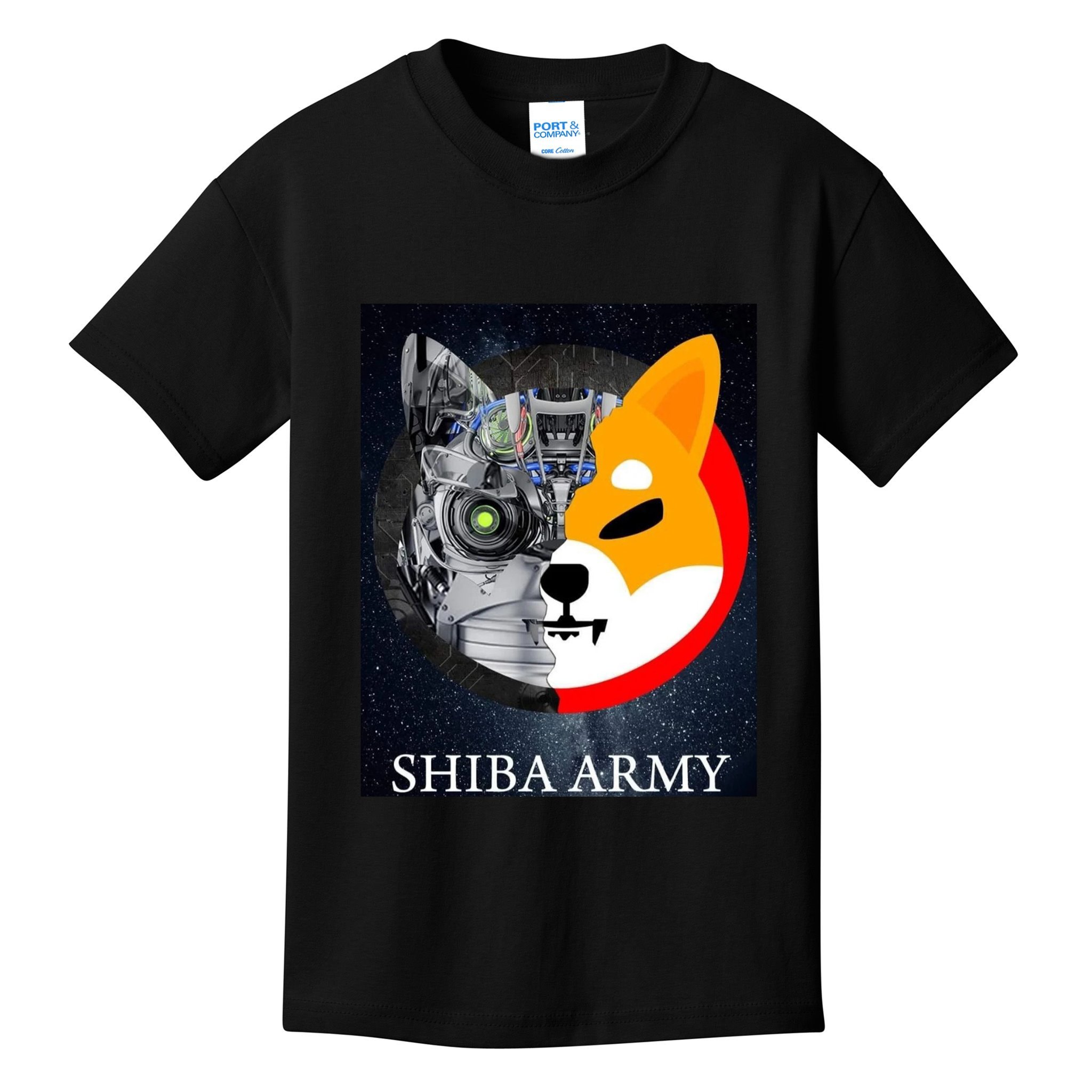 Shiba Army Terminator Dog Crypto Currency Meme Kids T-Shirt