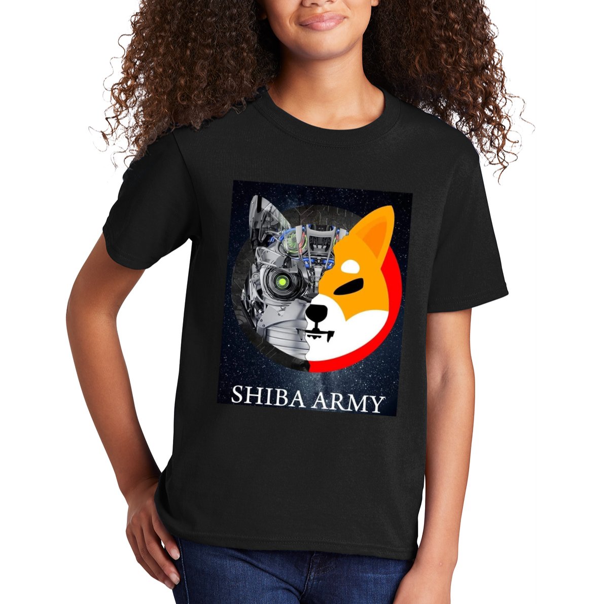 Shiba Army Terminator Dog Crypto Currency Meme Kids T-Shirt