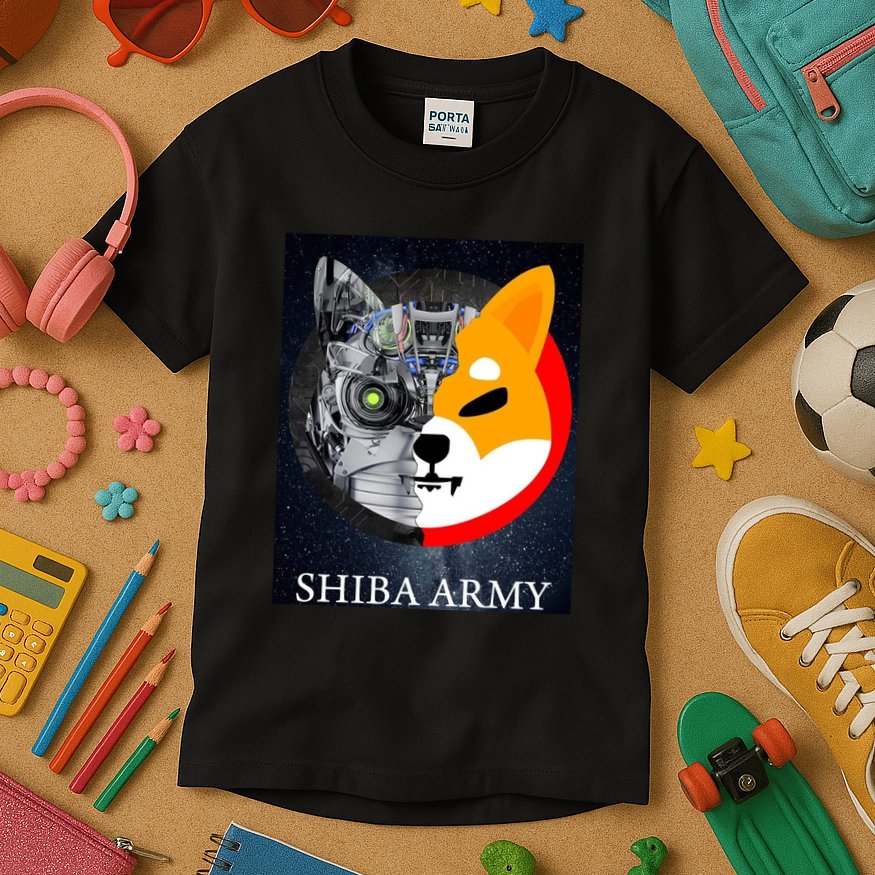 Shiba Army Terminator Dog Crypto Currency Meme Kids T-Shirt