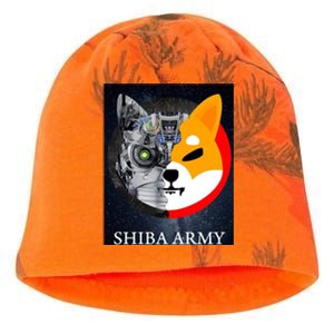 Shiba Army Terminator Dog Crypto Currency Meme Kati - Camo Knit Beanie