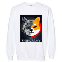 Shiba Army Terminator Dog Crypto Currency Meme Garment-Dyed Sweatshirt