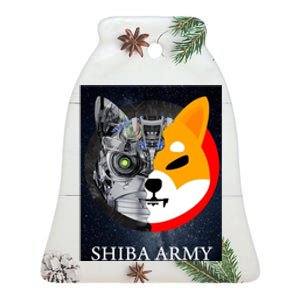 Shiba Army Terminator Dog Crypto Currency Meme Ceramic Bell Ornament