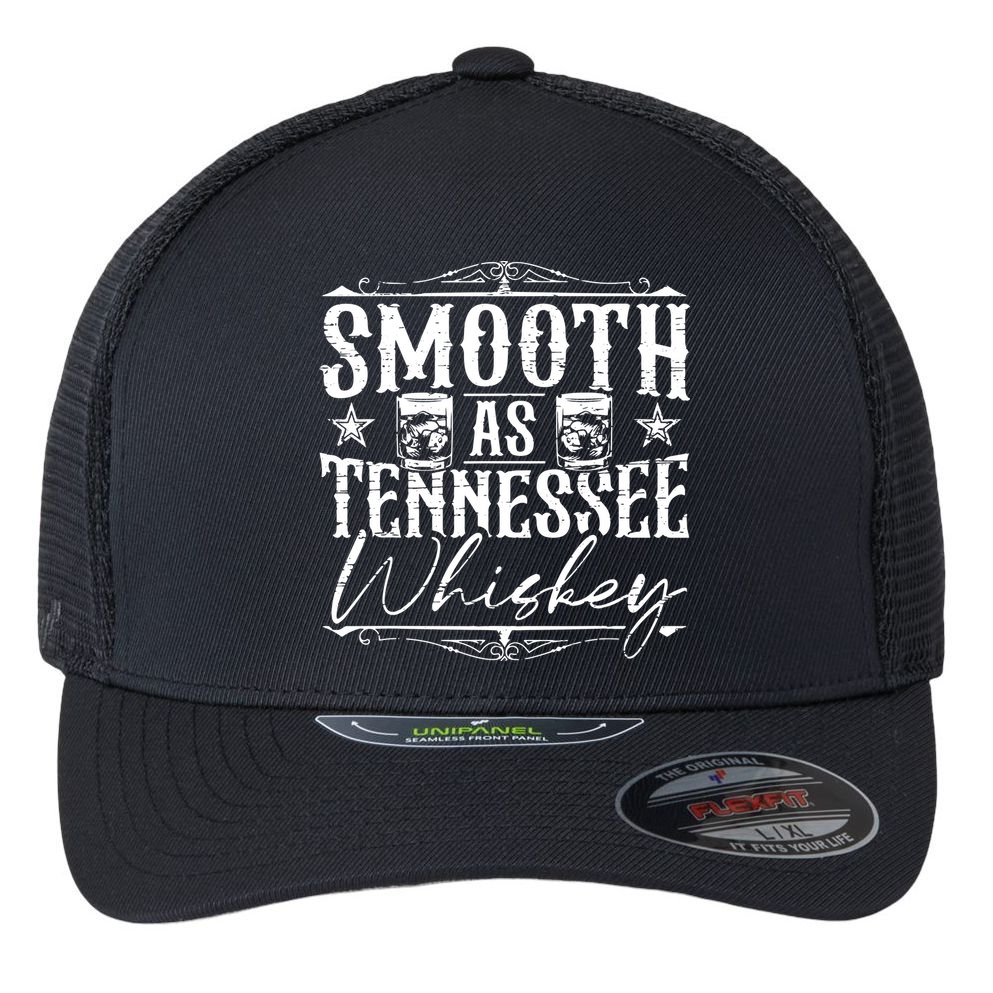 Smooth As Tennessee Whiskey Distressed Bourbon Flexfit Unipanel Trucker Cap
