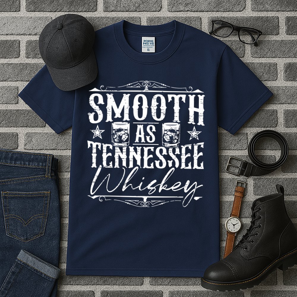 Smooth As Tennessee Whiskey Distressed Bourbon Tall T-Shirt