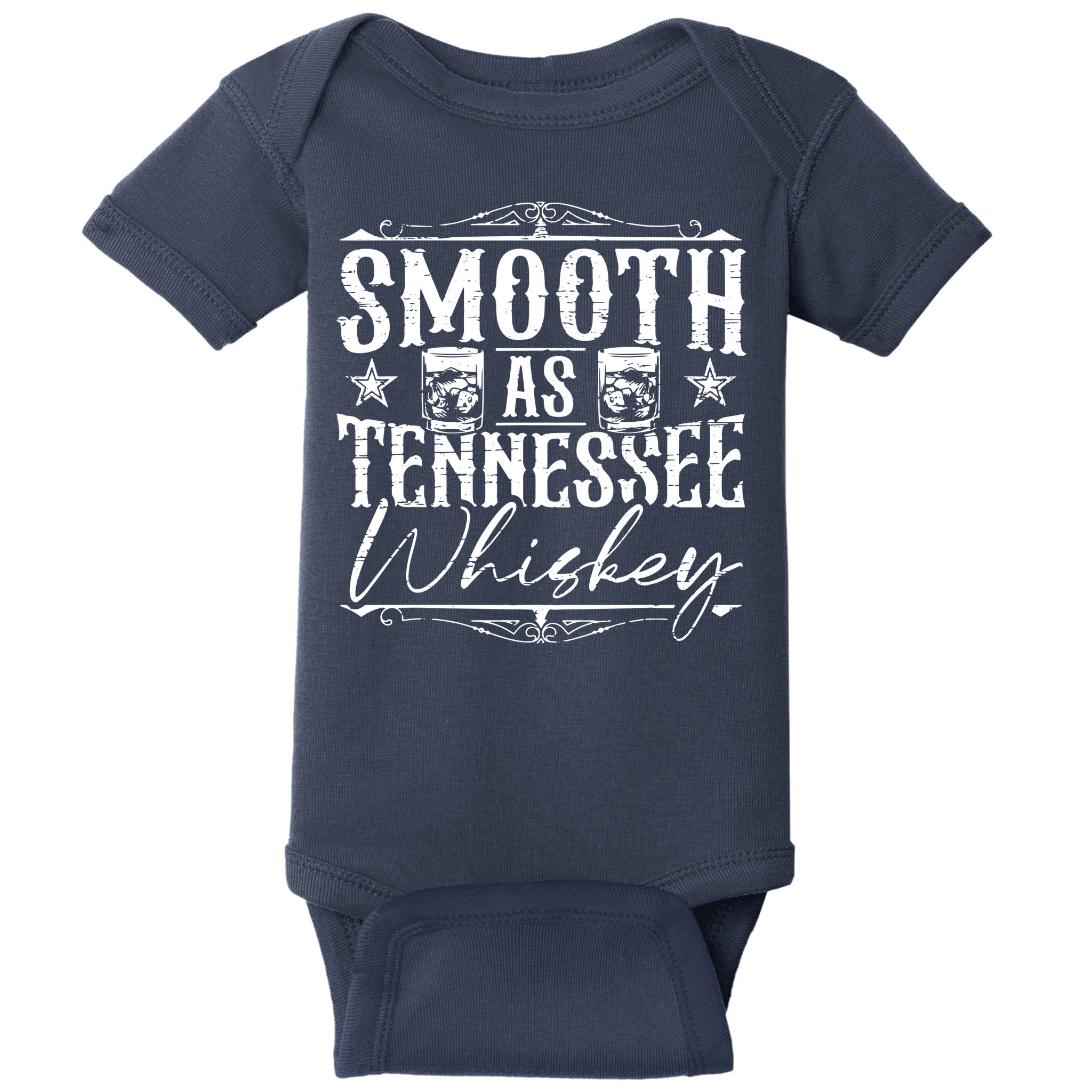 Smooth As Tennessee Whiskey Distressed Bourbon Baby Bodysuit