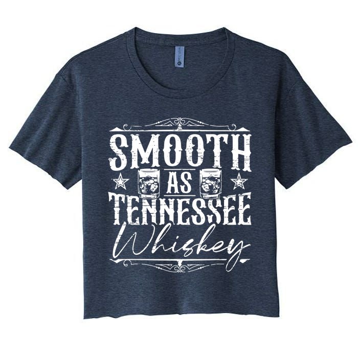 Smooth As Tennessee Whiskey Distressed Bourbon Women's Crop Top Tee