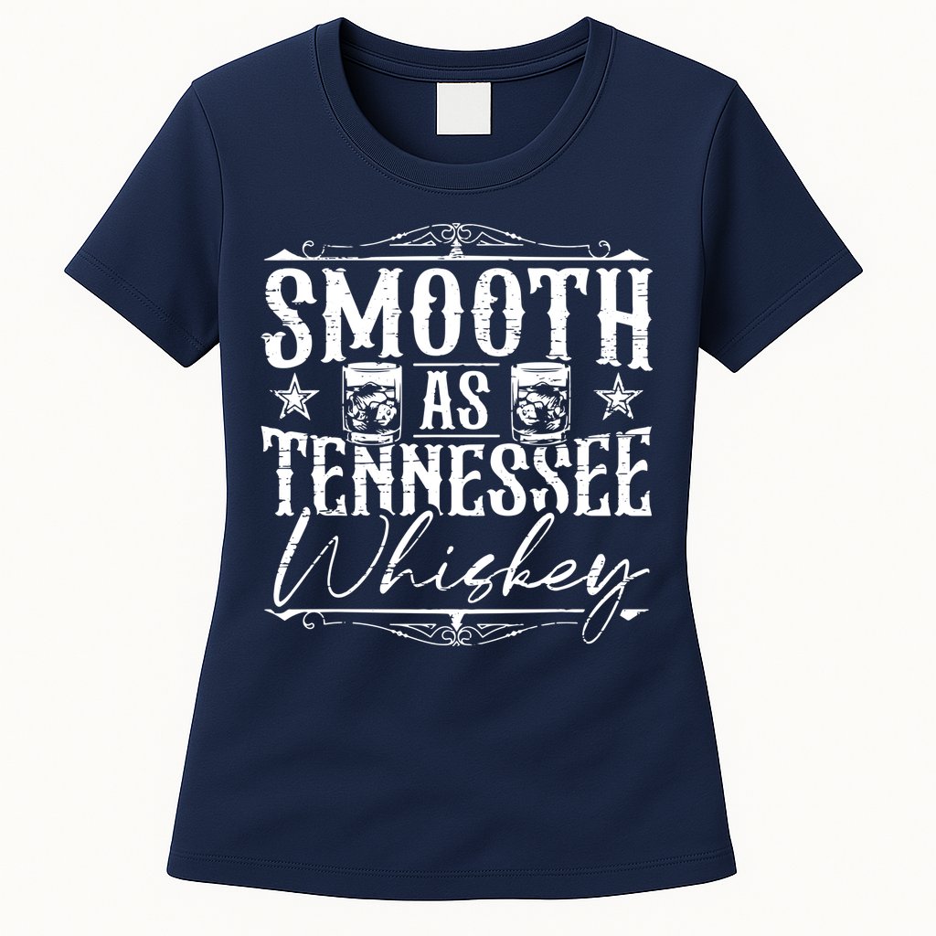 Smooth As Tennessee Whiskey Distressed Bourbon Womens T-Shirt