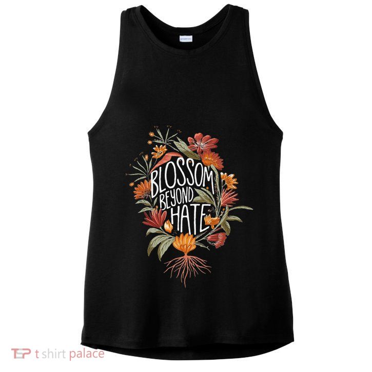Subtle Anti Trump 8647 Flower Boho Style Liberal Floral Ladies PosiCharge Tri-Blend Wicking Tank