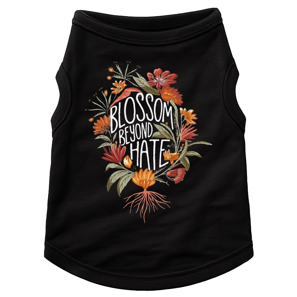 Subtle Anti Trump 8647 Flower Boho Style Liberal Floral Doggie Tank