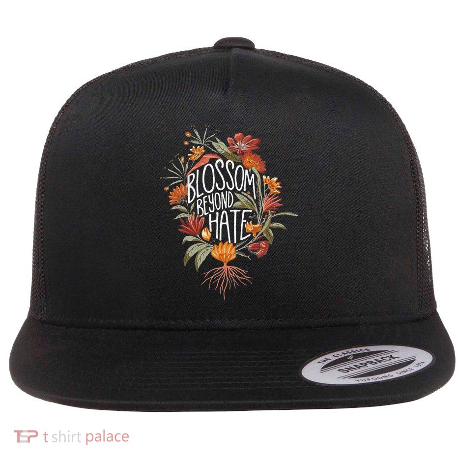 Subtle Anti Trump 8647 Flower Boho Style Liberal Floral Flatbill Hat