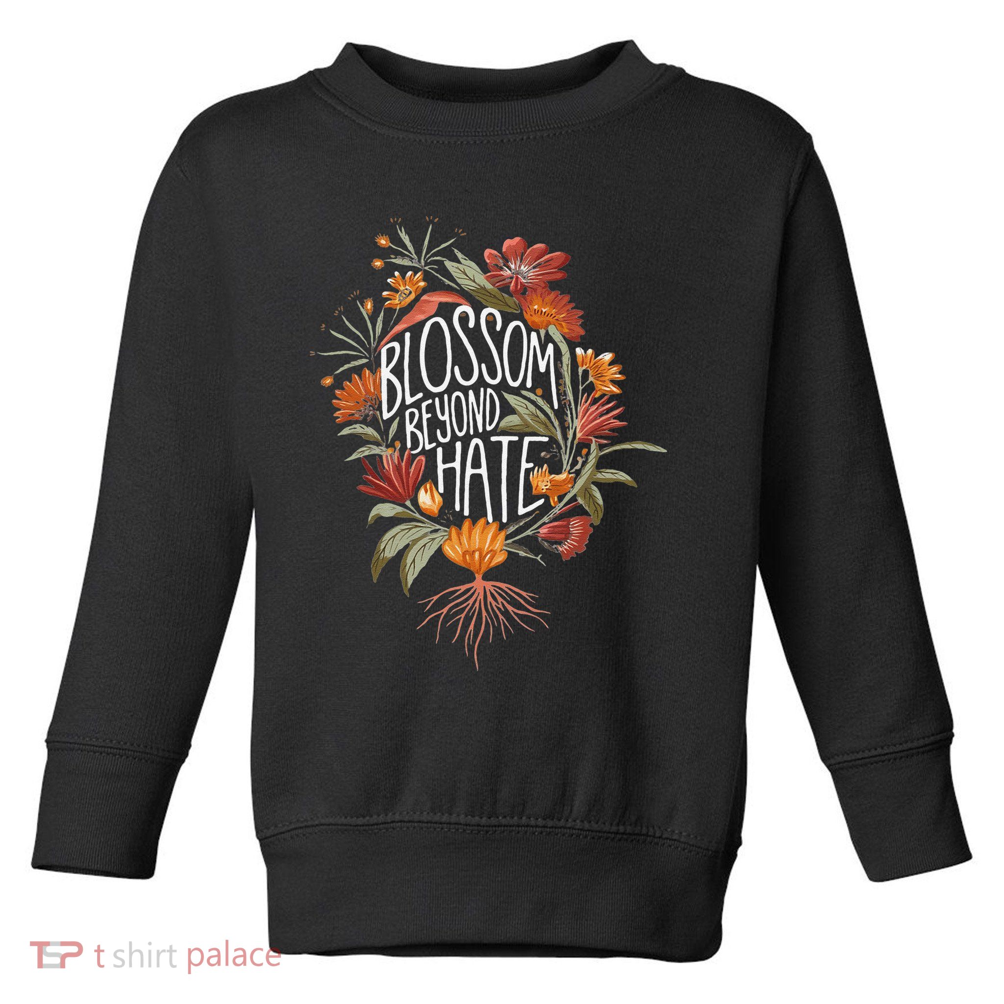 Subtle Anti Trump 8647 Flower Boho Style Liberal Floral Toddler Sweatshirt