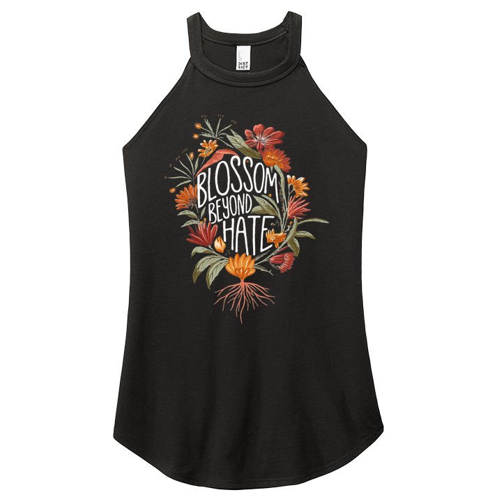 Subtle Anti Trump 8647 Flower Boho Style Liberal Floral Women's Perfect Tri Rocker Tank