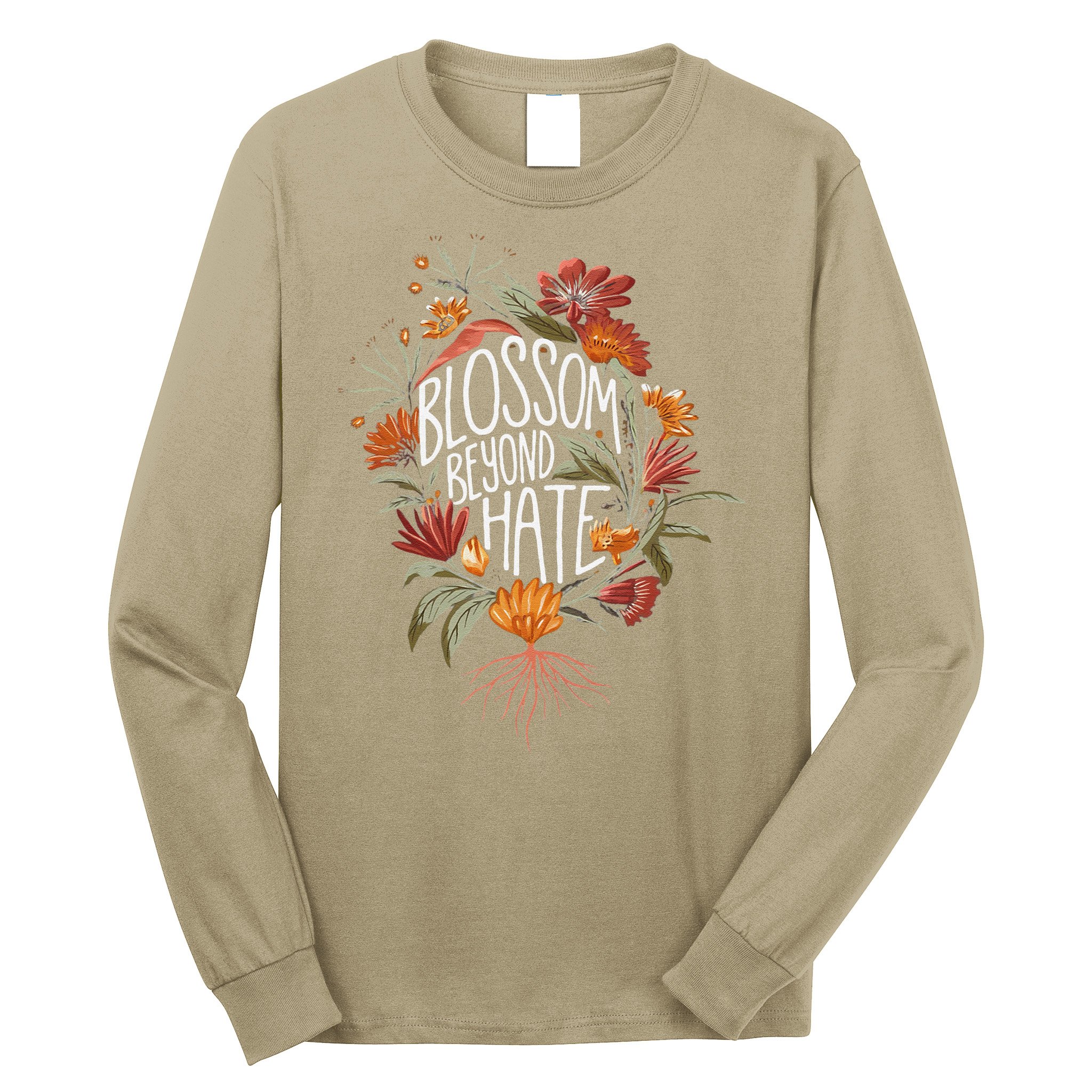 Subtle Anti Trump 8647 Flower Boho Style Liberal Floral Long Sleeve Shirt