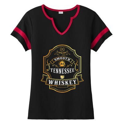 Smooth As Tennessee Whiskey Drinking Buddy Gift Idea Ladies Halftime Notch Neck Tee