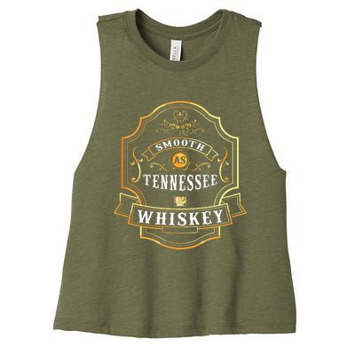 Smooth As Tennessee Whiskey Drinking Buddy Gift Idea Women's Racerback Cropped Tank