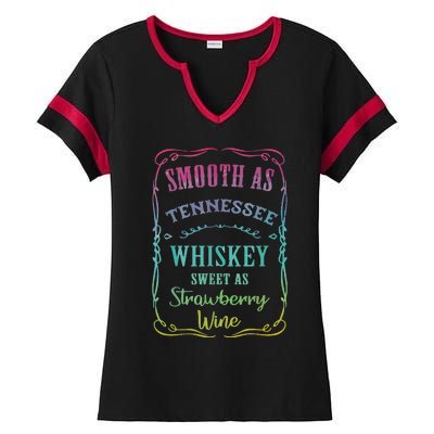 Smooth As Tennessee Whiskey Funny Humour Tee Vacation Ladies Halftime Notch Neck Tee