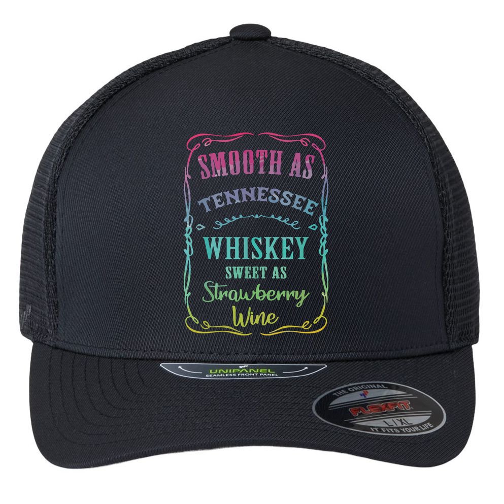 Smooth As Tennessee Whiskey Funny Humour Tee Vacation Flexfit Unipanel Trucker Cap