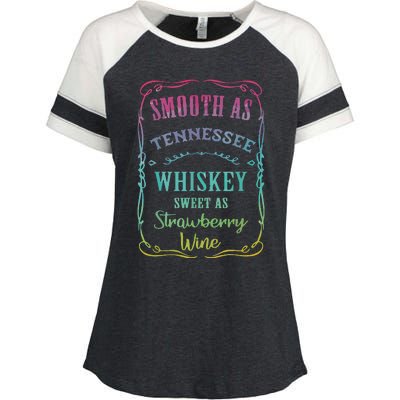 Smooth As Tennessee Whiskey Funny Humour Tee Vacation Enza Ladies Jersey Colorblock Tee