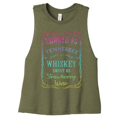 Smooth As Tennessee Whiskey Funny Humour Tee Vacation Women's Racerback Cropped Tank