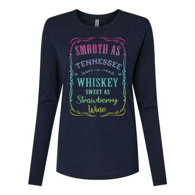 Smooth As Tennessee Whiskey Funny Humour Tee Vacation Womens Cotton Relaxed Long Sleeve T-Shirt