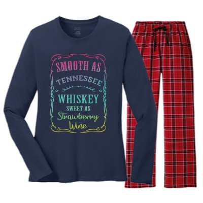 Smooth As Tennessee Whiskey Funny Humour Tee Vacation Women's Long Sleeve Flannel Pajama Set 