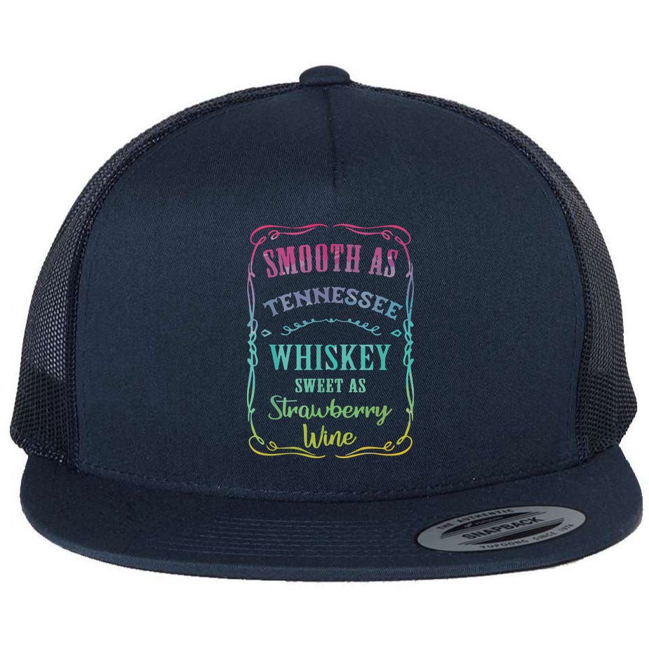 Smooth As Tennessee Whiskey Funny Humour Tee Vacation Flat Bill Trucker Hat
