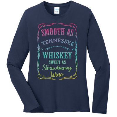 Smooth As Tennessee Whiskey Funny Humour Tee Vacation Ladies Long Sleeve Shirt