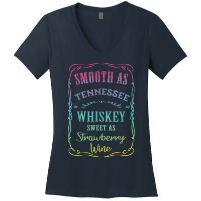 Smooth As Tennessee Whiskey Funny Humour Tee Vacation Women's V-Neck T-Shirt