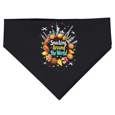 Snacking Around The World Fast Food Travel Traveler Foodie USA-Made Doggie Bandana