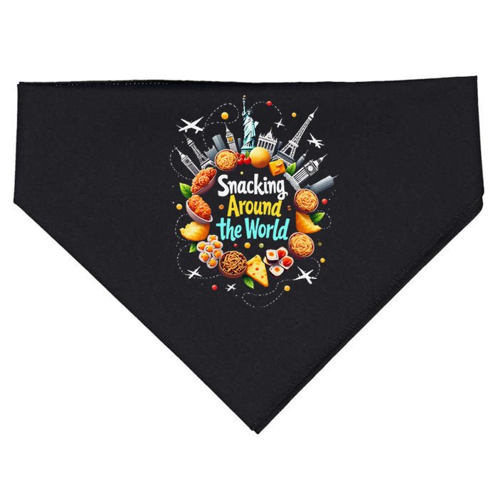 Snacking Around The World Fast Food Travel Traveler Foodie USA-Made Doggie Bandana