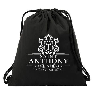 St Anthony The Abbot Great Monk Catholic Saints Skin Drawstring Bag