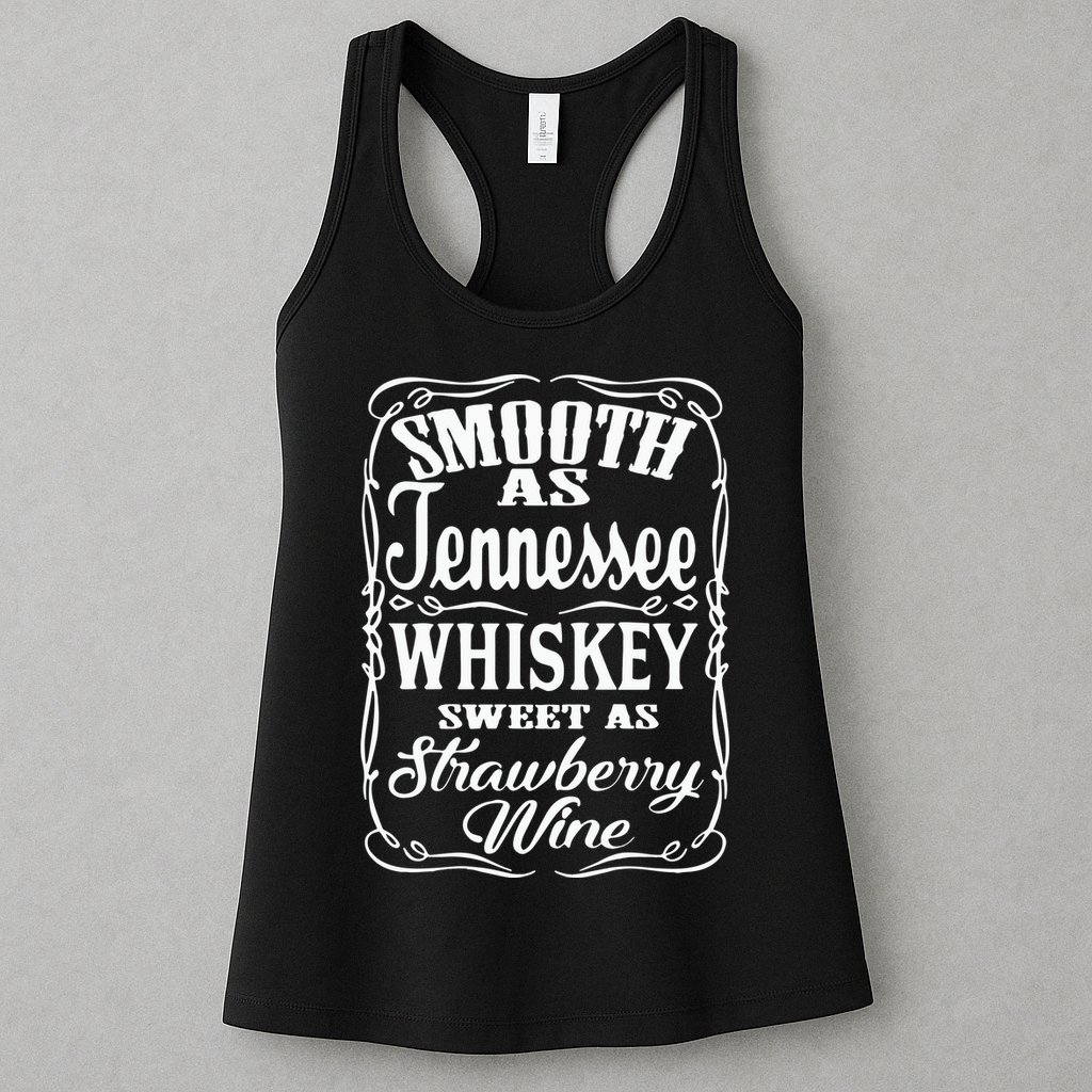 Smooth As Tennessee Whiskey Sweet As Strawberry Wine Womens Tank Top