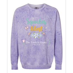 Spoiler Alert The Tomb Is Empty Luke 24:24 Gift Colorblast Crewneck Sweatshirt