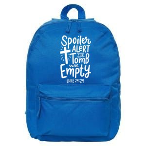 Spoiler Alert Tomb Was Empty Easter Funny Christian Gift Cool Gift 16 in Basic Backpack