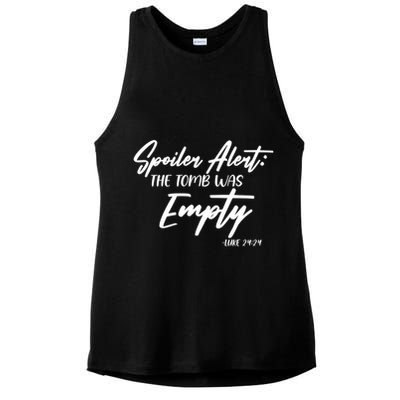 Spoiler Alert The Tomb was Empty Luke 24:24 Celebrating Easter Ladies PosiCharge Tri-Blend Wicking Tank