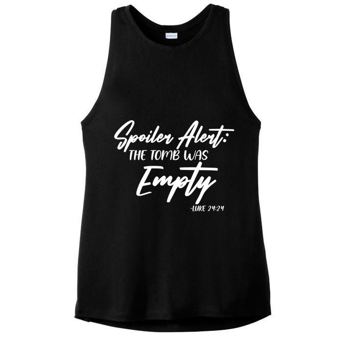 Spoiler Alert The Tomb was Empty Luke 24:24 Celebrating Easter Ladies PosiCharge Tri-Blend Wicking Tank