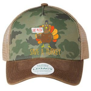 Save A Turkey Eat Pizza Funny Thanksgiving Legacy Tie Dye Trucker Hat