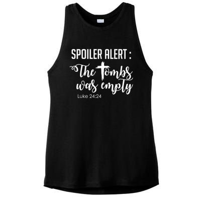 Spoiler Alert Tomb Was Empty Easter Funny Christian Gift Ladies PosiCharge Tri-Blend Wicking Tank