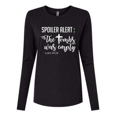 Spoiler Alert Tomb Was Empty Easter Funny Christian Gift Womens Cotton Relaxed Long Sleeve T-Shirt