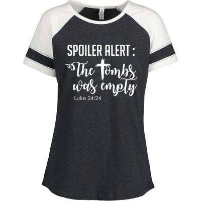 Spoiler Alert Tomb Was Empty Easter Funny Christian Gift Enza Ladies Jersey Colorblock Tee