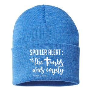 Spoiler Alert Tomb Was Empty Easter Funny Christian Gift Sustainable Knit Beanie