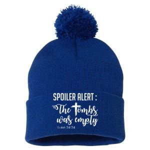 Spoiler Alert Tomb Was Empty Easter Funny Christian Gift Pom Pom 12in Knit Beanie