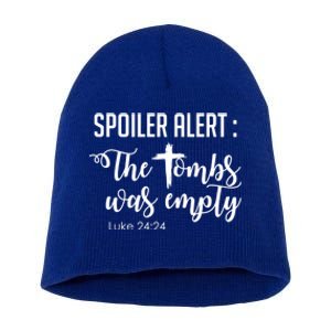 Spoiler Alert Tomb Was Empty Easter Funny Christian Gift Short Acrylic Beanie